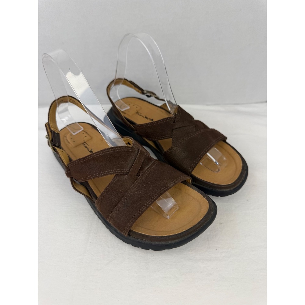 Thom McAn Womens Brown Leather Strappy Slingback Sandals Size‎ 7.5 21882